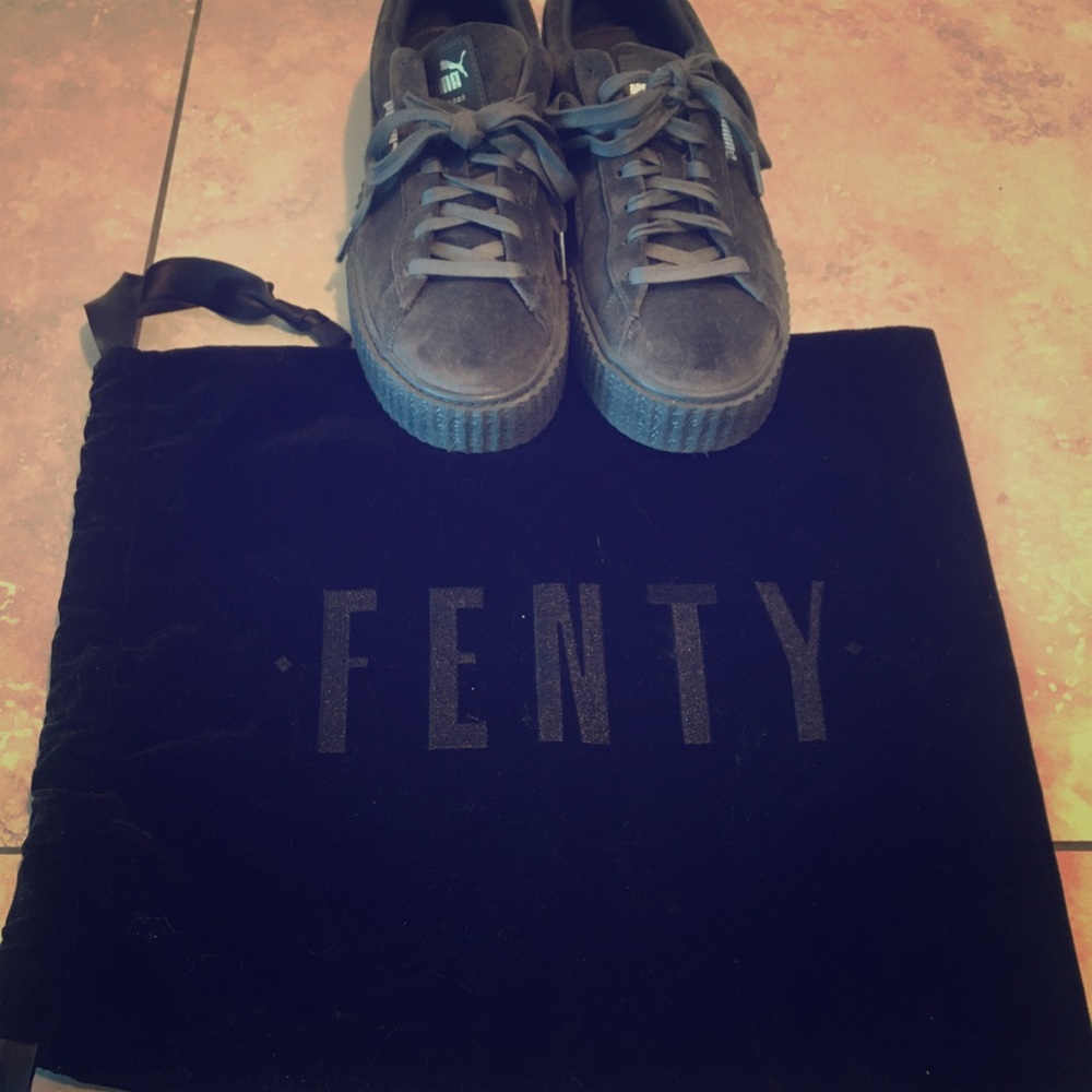 NEVER WORN Rihanna Fenty Puma Creepers Gray Velvet